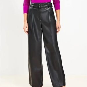 Loft wide leg leather pants